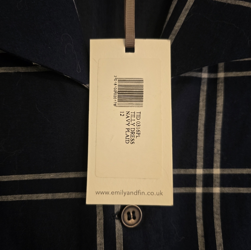 Emily and Fin Tilly dress in navy plaid - Picture 5 of 6